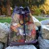Vízparti madárcsicsergés - kézzel festett többfunkciós hátizsák, táska