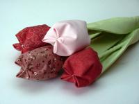 Tulipán csokor rózsaszín virágokból
