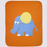 Kék elefántos takaró narancssárga alapon