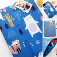 Könyvtok, tablettok, kék, macis, velúr vízhatlan