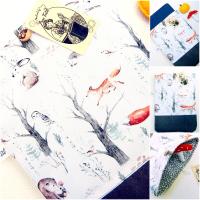 Könyvtok tablettok téli erdő állatai