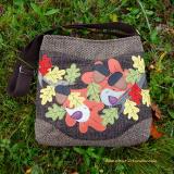 Tölgyes, madaras női kézműves válltáska