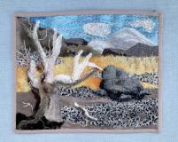 A fa és a szikla (hímzett tájkép)