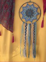 Kék mandala organza szalaggal