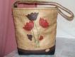 Virágos  textilbőr táska 
