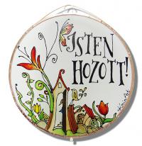  Kutyás Isten hozott - Üvegkép