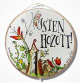  Kutyás Isten hozott - Üvegkép