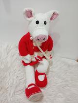Kézzel kötött amigurumi malacka