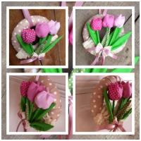 Tulipános koszorú ajtódísz