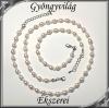 Édesvizi igazgyöngy nyaklánc-karkötő szett, ezüstözött kapoccsal SSZEB-IG03 6x5 white