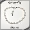 Édesvizi igazgyöngy nyaklánc-karkötő szett, ezüstözött kapoccsal SSZEB-IG03 6x5 white