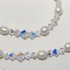 Édesvizi igazgyöngy-swarovski nyaklánc-karkötő szett, 925-ös ezüst kapoccsal SSZE-IG02-2 7x3 