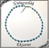 Édesvizi igazgyöngy-swarovski szett, ezüstözött kapoccsal SSZEB-IG04 7,5x6 kék