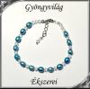 Édesvizi igazgyöngy-swarovski szett, ezüstözött kapoccsal SSZEB-IG04 7,5x6 kék