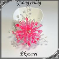 Egyedi, alkalmi hajdísz dip art technikával SHD 02-1 scarlet