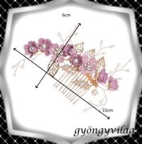 Ékszerek-hajdíszek, hajcsatok: Esküvői, menyasszonyi, alkalmi hajdísz ES-H-FÉ63a mályva