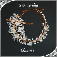Ékszerek-hajdíszek, hajcsatok: Esküvői, menyasszonyi, alkalmi hajdísz S-H-FÜ07e