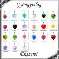 Ékszerek-medálok: Swarovski kristály medál -14mm-es szív több színben