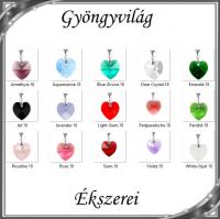 Ékszerek-medálok: Swarovski kristály medál -18mm-es szív több színben