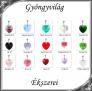 Ékszerek-medálok: Swarovski kristály medál -18mm-es szív több színben 