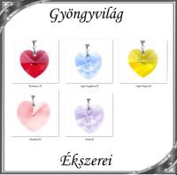 Ékszerek-medálok: Swarovski kristály medál -28mm-es szív több színben