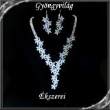 Esküvői, menyasszonyi, alkalmi ékszer szett, SSZEB-GY02 crystal ab